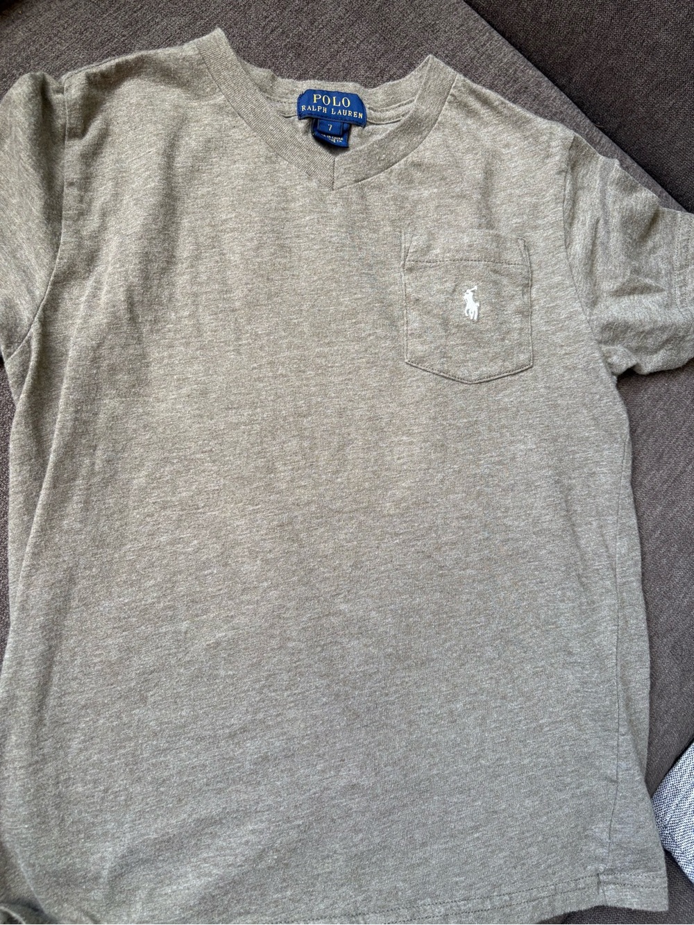 Polo by Ralph Lauren Olive Heather V-Neck Pocket Tee